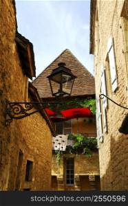 Details of medieval architecture in historical town of Sarlat, France
