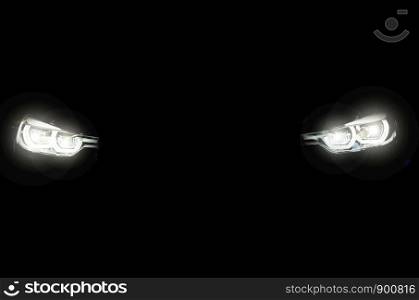Details of modern car headlights