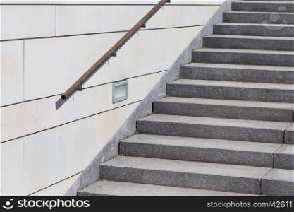 details of railing and stairs of a modern building