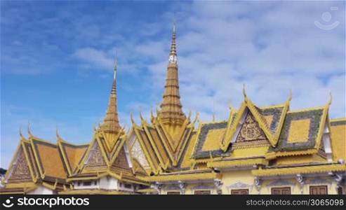 Details of roofs and architecture of the Royal Palace in Phnom Penh, Cambodia, Asia. Sequence