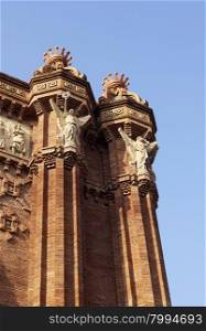 Details of the Arc de Triomf in Barcelona, Spain