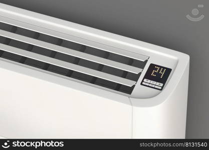 Details of the control panel on the floor mounted air conditioner