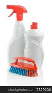 detergents and brush isolated