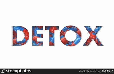 Detox Pills Medicine Addiction Recovery Word 3d Illustration