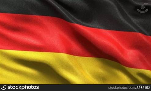 Deutsche Nationalflagge im Wind - Endlosschleife --- German flag waving in the wind - seamless loop with highly detailed fabric texture