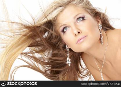 Developing hair of the beautiful girl, isolated