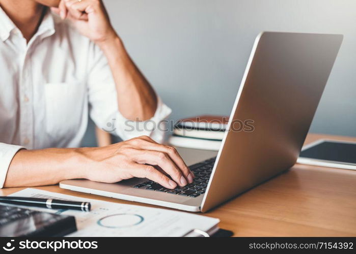 Developing programmer Development Website design and coding technologies working in software company office