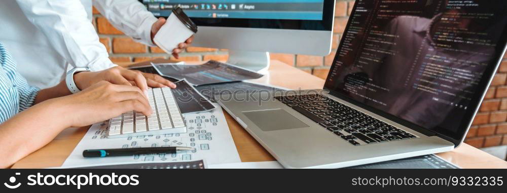 Developing programmer reading computer codes Development Website design and coding technologies.