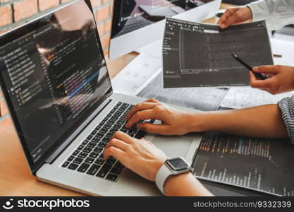 Developing programmer reading computer codes Development Website design and coding technologies.