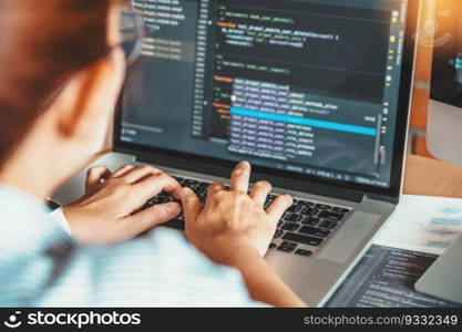Developing programmer reading computer codes Development Website design and coding technologies.