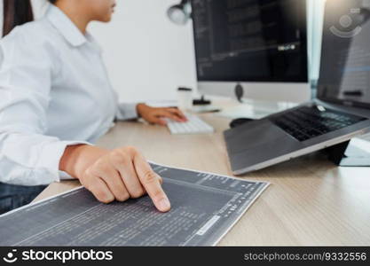 Developing programmer reading computer codes Development Website design and coding technologies.