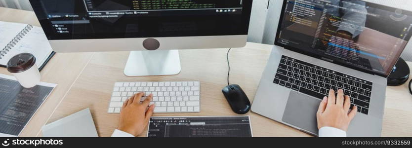 Developing programmer reading computer codes Development Website design and coding technologies.