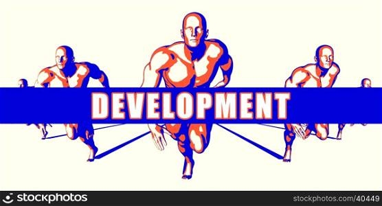 Development as a Competition Concept Illustration Art. Development