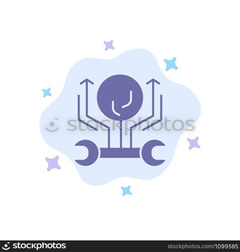Development, Engineering, Growth, Hack, Hacking Blue Icon on Abstract Cloud Background