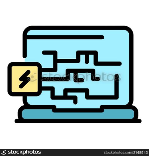 Device malware icon. Outline device malware vector icon color flat isolated. Device malware icon color outline vector