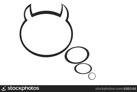 Devil tought speech bubble isolated, 3D rendering