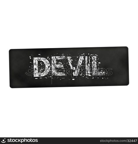 Devil white wording on black background