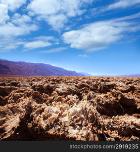 Devils golf course Death Valley salt clay formations National Park California