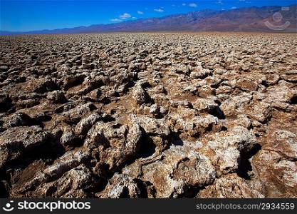 Devils golf course Death Valley salt clay formations National Park California