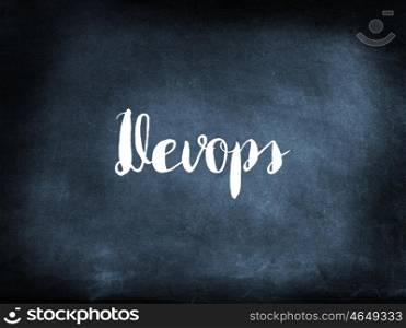 Devops written on a blackboard