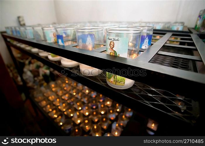 Devotional Candles in a Catholic Church