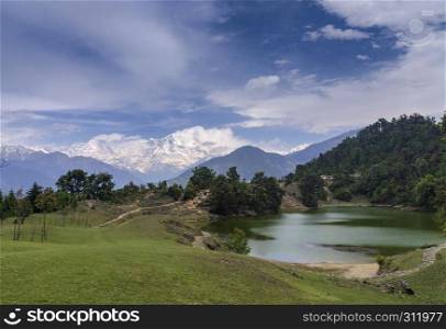 Devriya Taal or Deoria Tal lake, Garhwal, Uttarakhand, India.. Devriya Taal or Deoria Tal lake, Garhwal, Uttarakhand, India