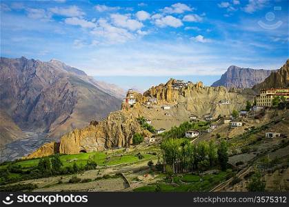 Dhankar gompa. Spiti Valley, Himachal Pradesh, India