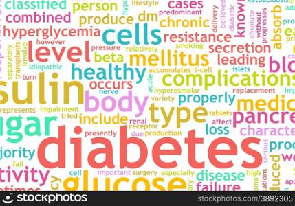 Diabetes Illness Concept with a Terminology Art. Diabetes