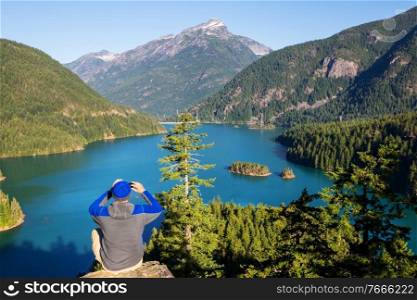 Diablo Lake in North Cascades National Park, Washington, USA. Beautiful natural landscapes