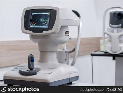 diagnostic ophthalmologic equipment. modern medical equipment in eye hosπtal. medici≠concept. equipment in the eye clinic