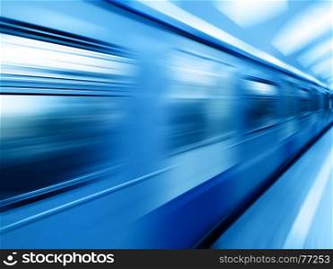 Diagonal blue motion blur metro train background. Diagonal blue motion blur metro train background hd