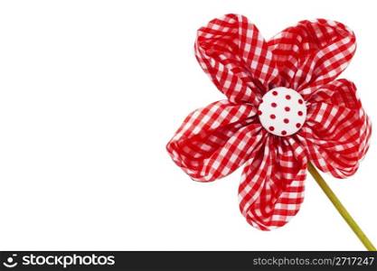 diagonal red drapery flower blossom. diagonal red drapery flower blossom on white background