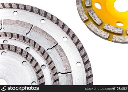 Diamond disks for concrete cutting and abrasion
