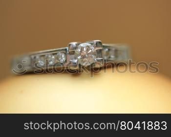 Diamond engagement ring in a channel setting