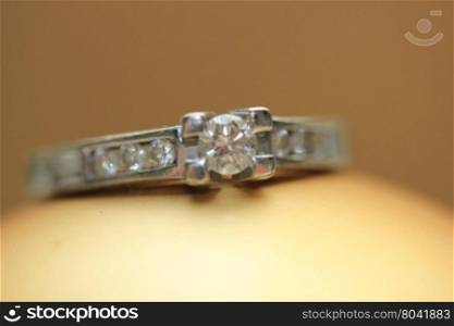 Diamond engagement ring in a channel setting