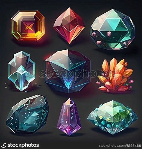 diamond game crystal gem ai generated. stone magic, jewel background, design jewelry diamond game crystal gem illustration. diamond game crystal gem ai generated