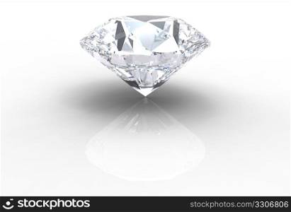 diamond gemstone isolated on white with shadows