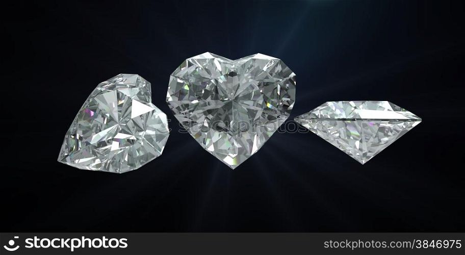 Diamond heart shape with clipping path