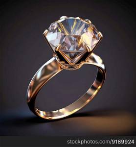 Diamond luxury ring. Generative AI. High quality illustration. Diamond luxury ring. Generative AI