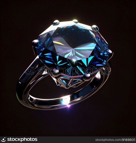 Diamond luxury ring. Generative AI. High quality illustration. Diamond luxury ring. Generative AI