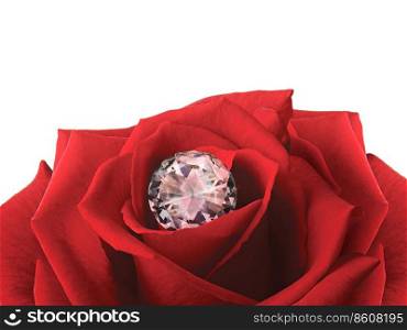 Diamond on a Rose Flower