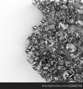 Diamonds 3d composition on black background