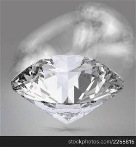 Diamonds 3d composition on white background