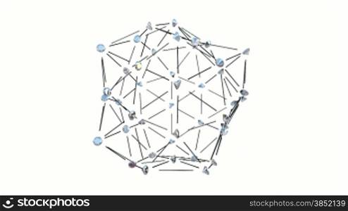 Diamonds Atom Shape growth, against white