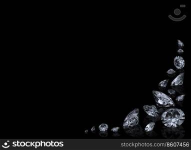  Diamonds background with space for text. 3D render
