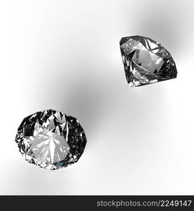 Diamonds isolated on white 3d model