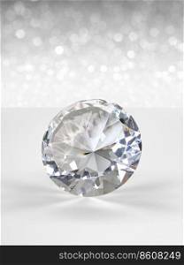 Diamonds of placed on white shining bokeh background. concept for selection best diamond gem design