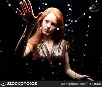 diamonds red hair model beautiful girl