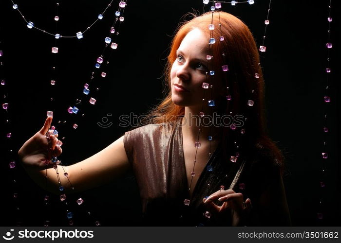 diamonds red hair model beautiful girl