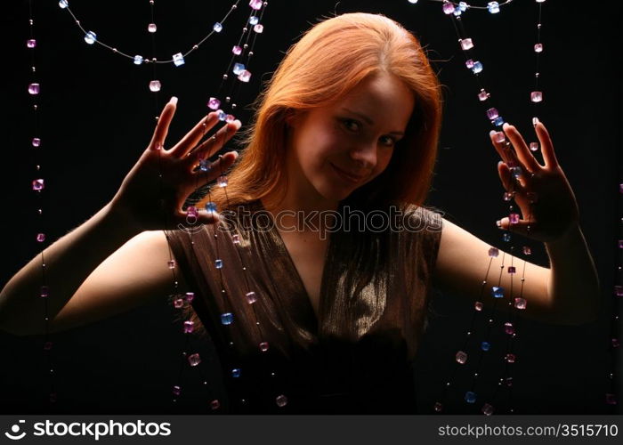 diamonds red hair model beautiful girl